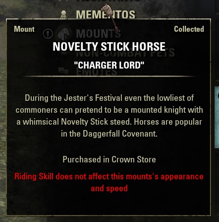 NOVELTY STICK HORSE “CHARGER LORD”